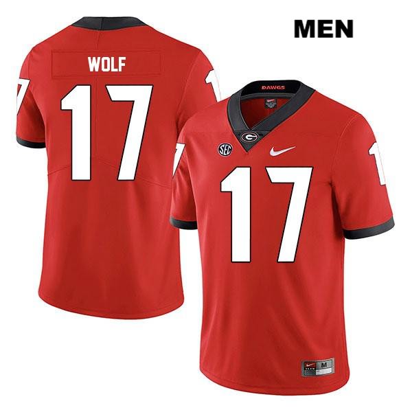 Georgia Bulldogs Men's Eli Wolf #17 NCAA Legend Authentic Red Nike Stitched College Football Jersey BZS6256LF